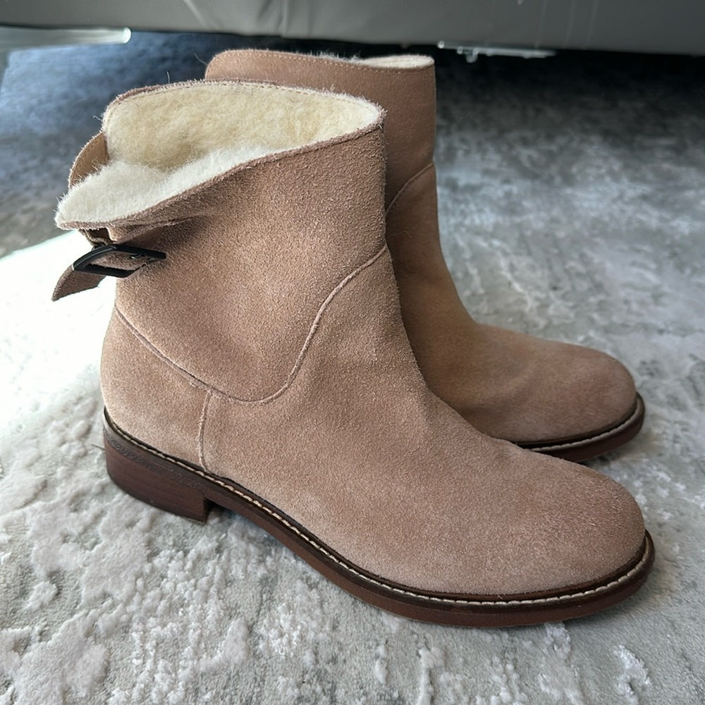 Kelsi Dagger booties, genuine suede and wool, size 7.5